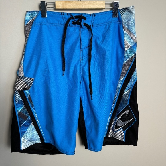 O'Neill Men's Blue/Black Board Swimming‎ Trunks Size 32 Surf Sand Beach Pool - Picture 1 of 11